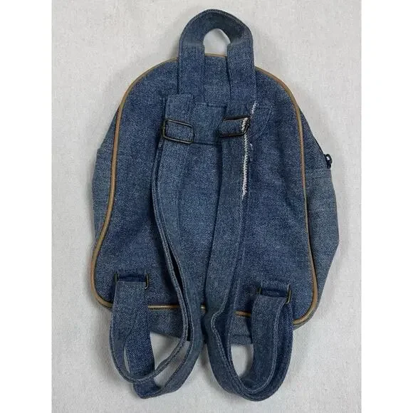 Vintage 90’s Winnie The Pooh Denim Jean Mini Backpack Bag Embroidered Accents - Picture 5 of 9